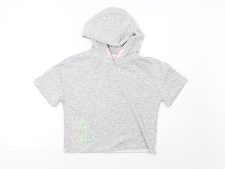 Primark Girls Grey   Pullover Hoodie Size 7-8 Years