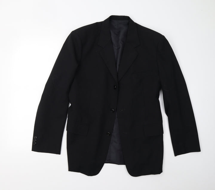 Preworn Mens Black   Jacket Suit Jacket Size 36
