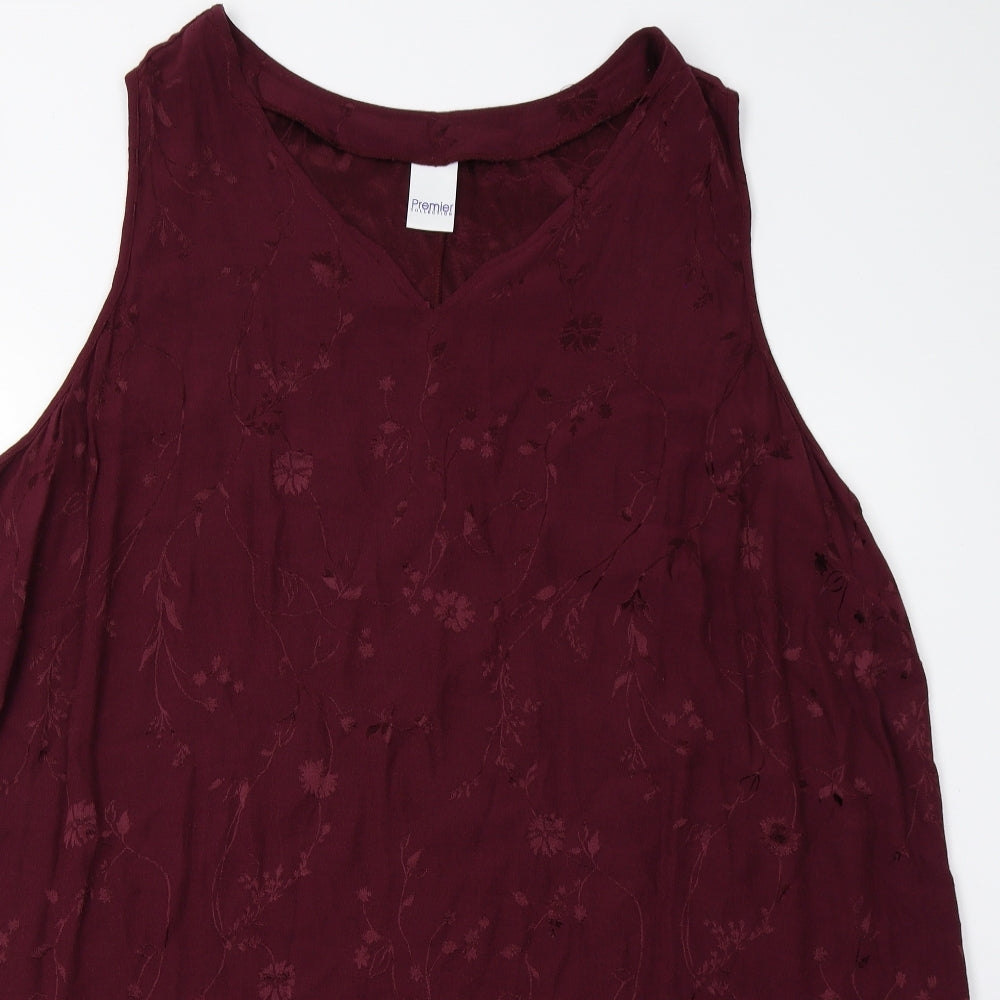 Premier Collection Womens Red Floral  Slip Dress  Size 30
