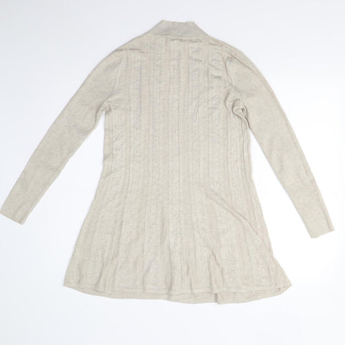 BM Collection Womens Beige  Knit Cardigan Jumper Size XS