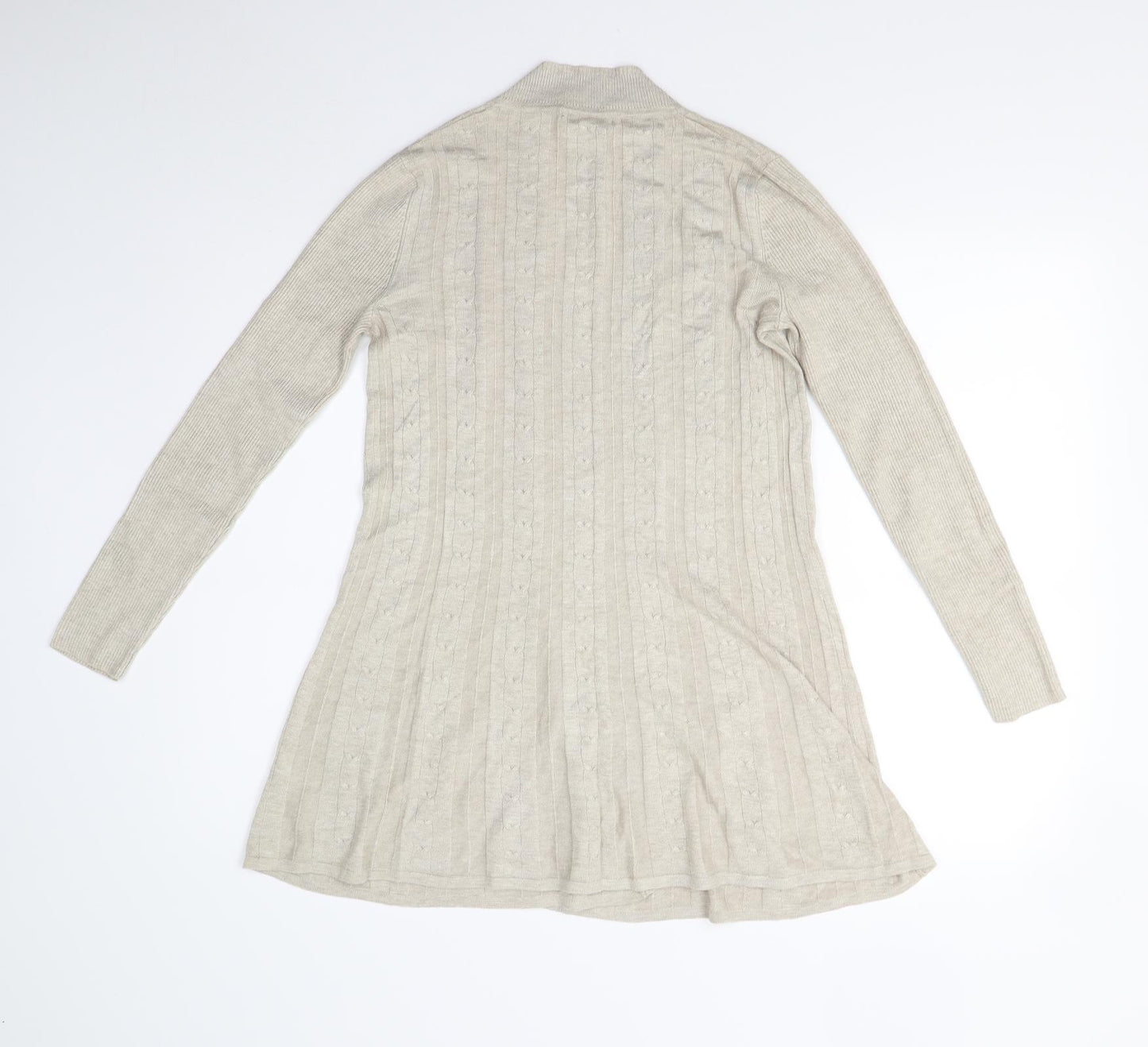 BM Collection Womens Beige  Knit Cardigan Jumper Size XS