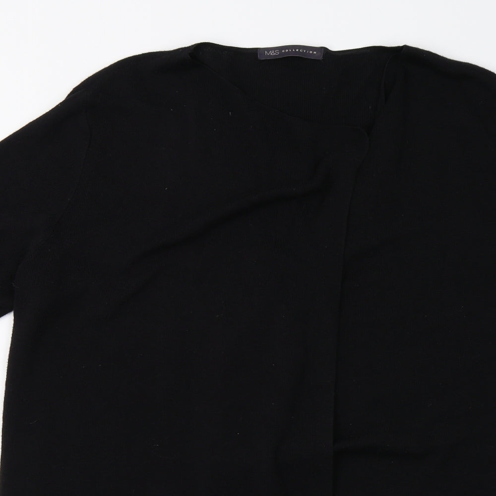 M&S Womens Black  Knit Cardigan Jumper Size L