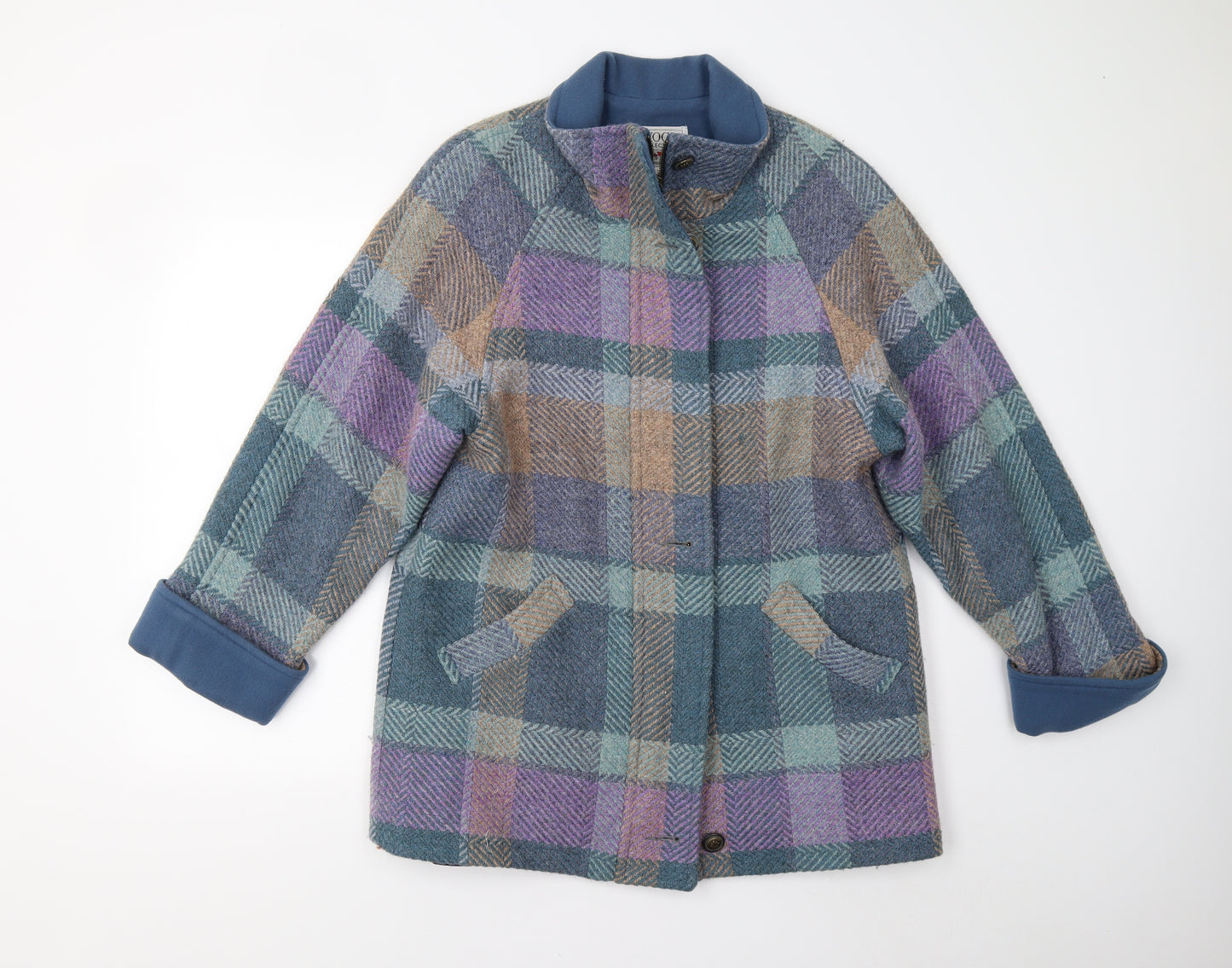 Avoca Womens Multicoloured Check  Overcoat Coat Size 14