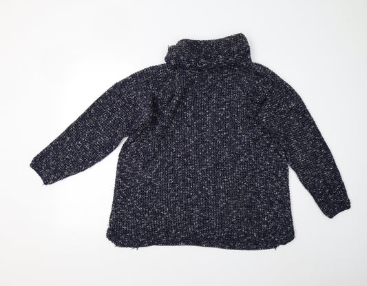 Front view of Boohoo women’s blue knit jumper, size M