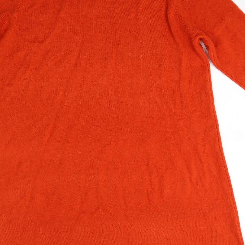 Primark Womens Orange  Knit Jumper Dress  Size M