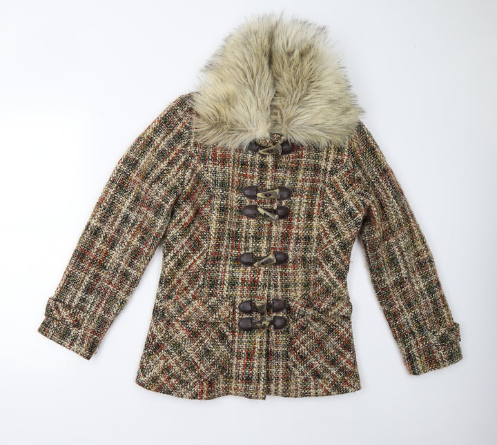 Per Una Womens Brown Overcoat Coat Size S