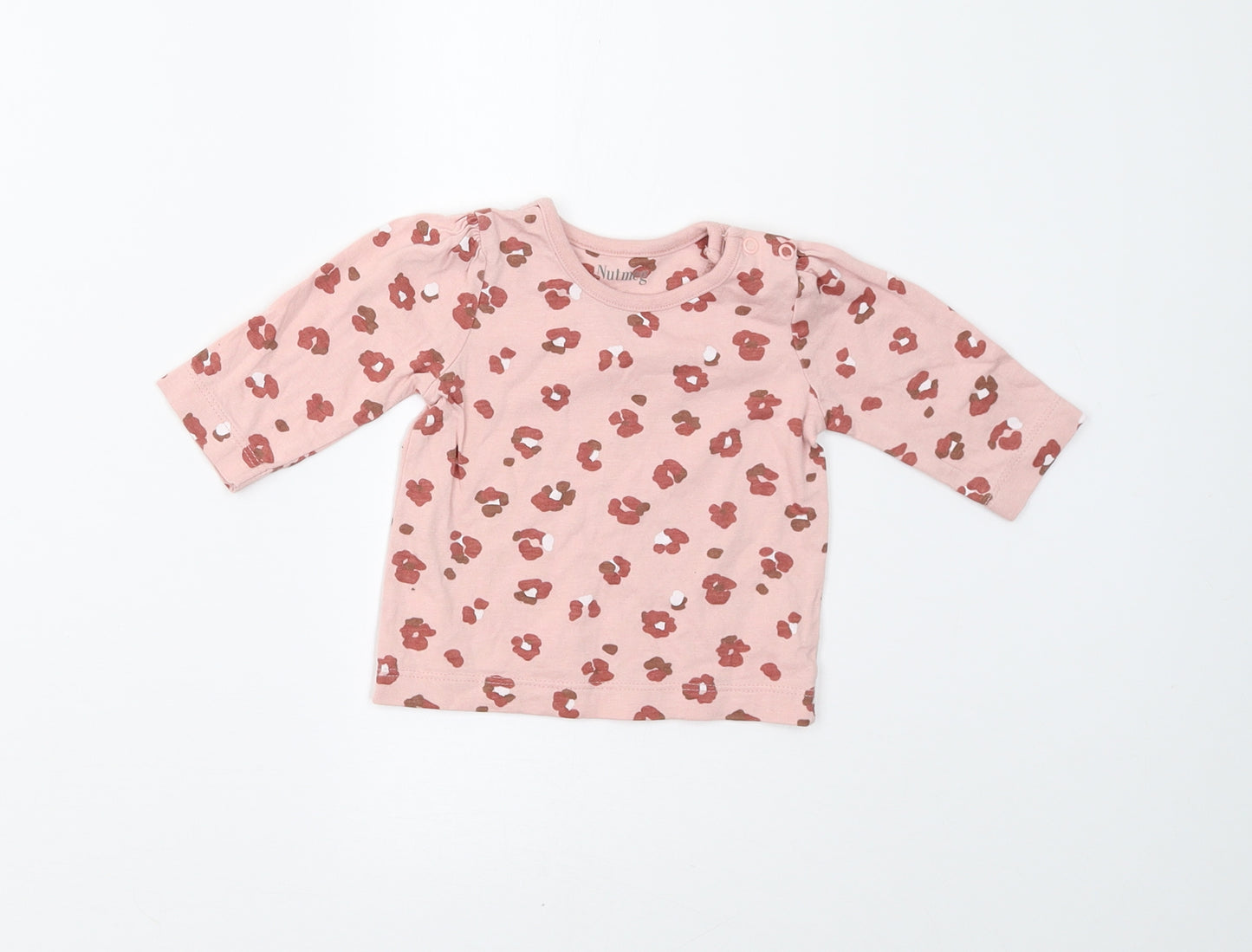 Nutmeg Baby Pink Floral  Basic T-Shirt Size 0-3 Months