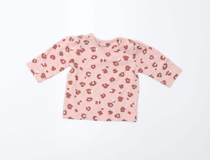 Nutmeg Baby Pink Floral  Basic T-Shirt Size 0-3 Months
