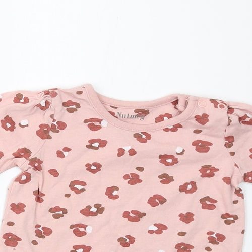 Nutmeg Baby Pink Floral  Basic T-Shirt Size 0-3 Months