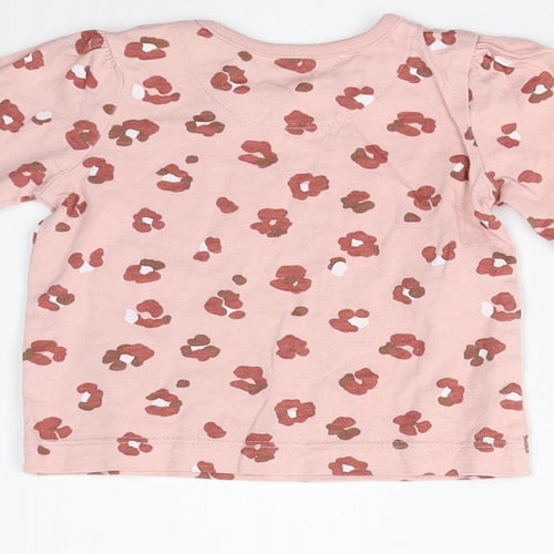Nutmeg Baby Pink Floral  Basic T-Shirt Size 0-3 Months