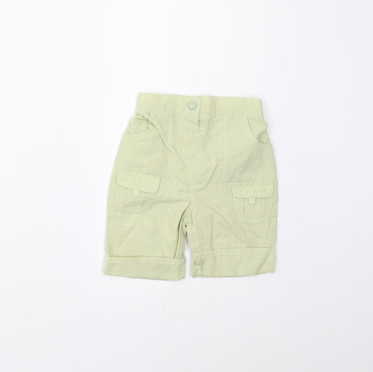Front view of Adams Baby Green Cargo Trousers, size 0-3, Months