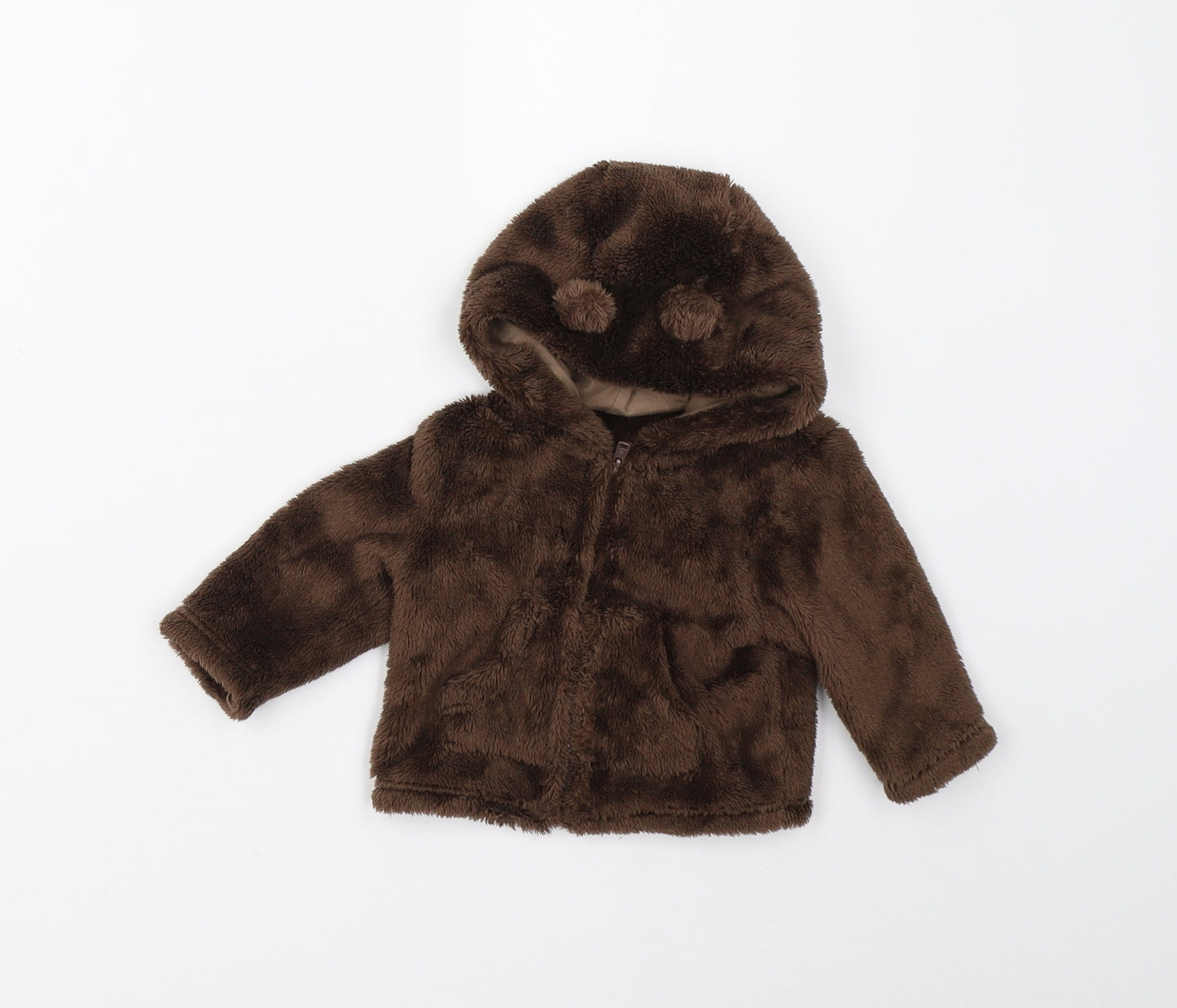 Mothercare Baby Brown  Fleece Jacket  Size 0-3 Months