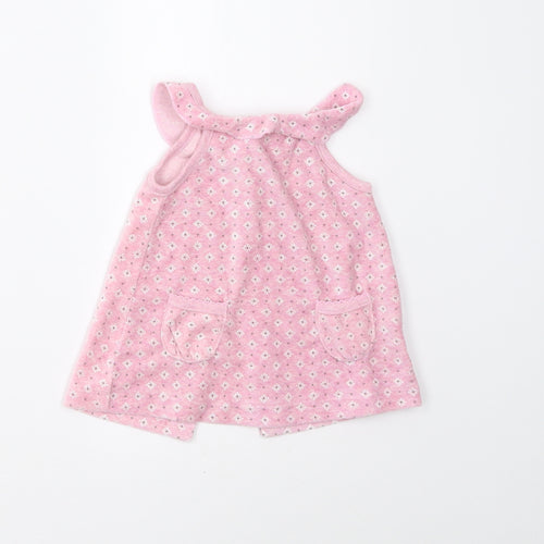 Kanz Girls Pink Geometric  Pinafore/Dungaree Dress  Size 3-6 Months