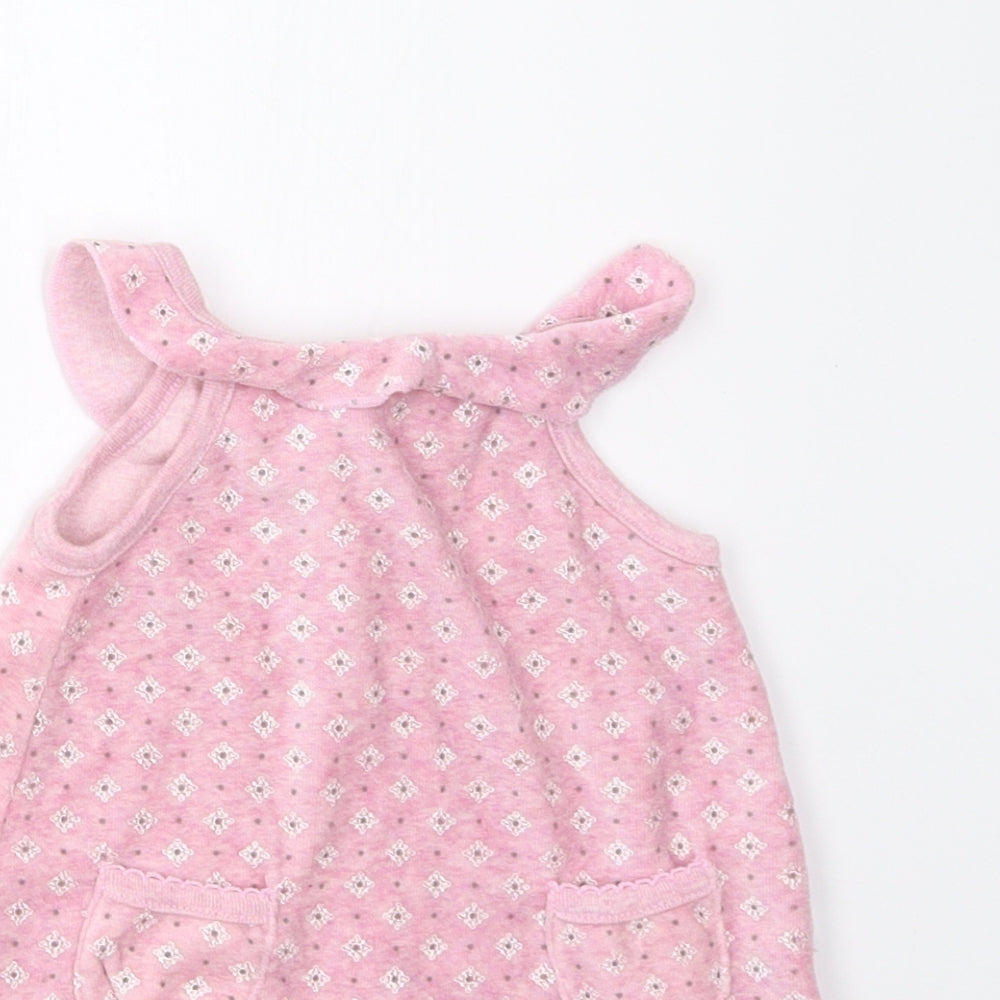 Kanz Girls Pink Geometric  Pinafore/Dungaree Dress  Size 3-6 Months