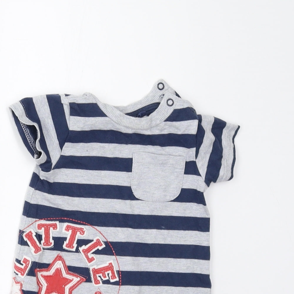 TU Baby Blue Striped  Romper One-Piece Size 3-6 Months