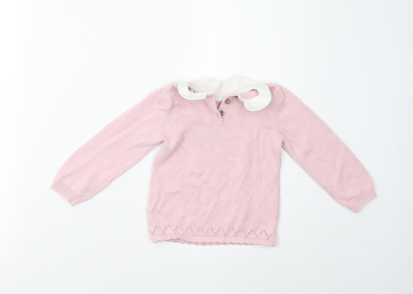 TU Girls Pink  Knit Pullover Jumper Size 9-12 Months  - Dog