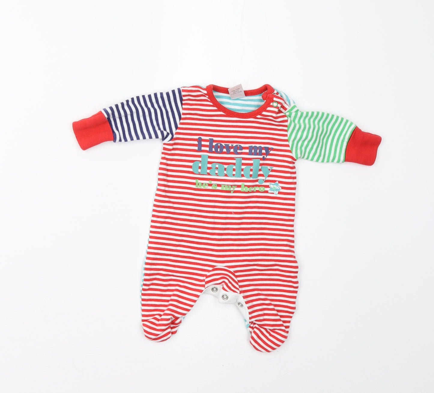 NEXT Baby Multicoloured Striped  Babygrow One-Piece Size 0-3 Months