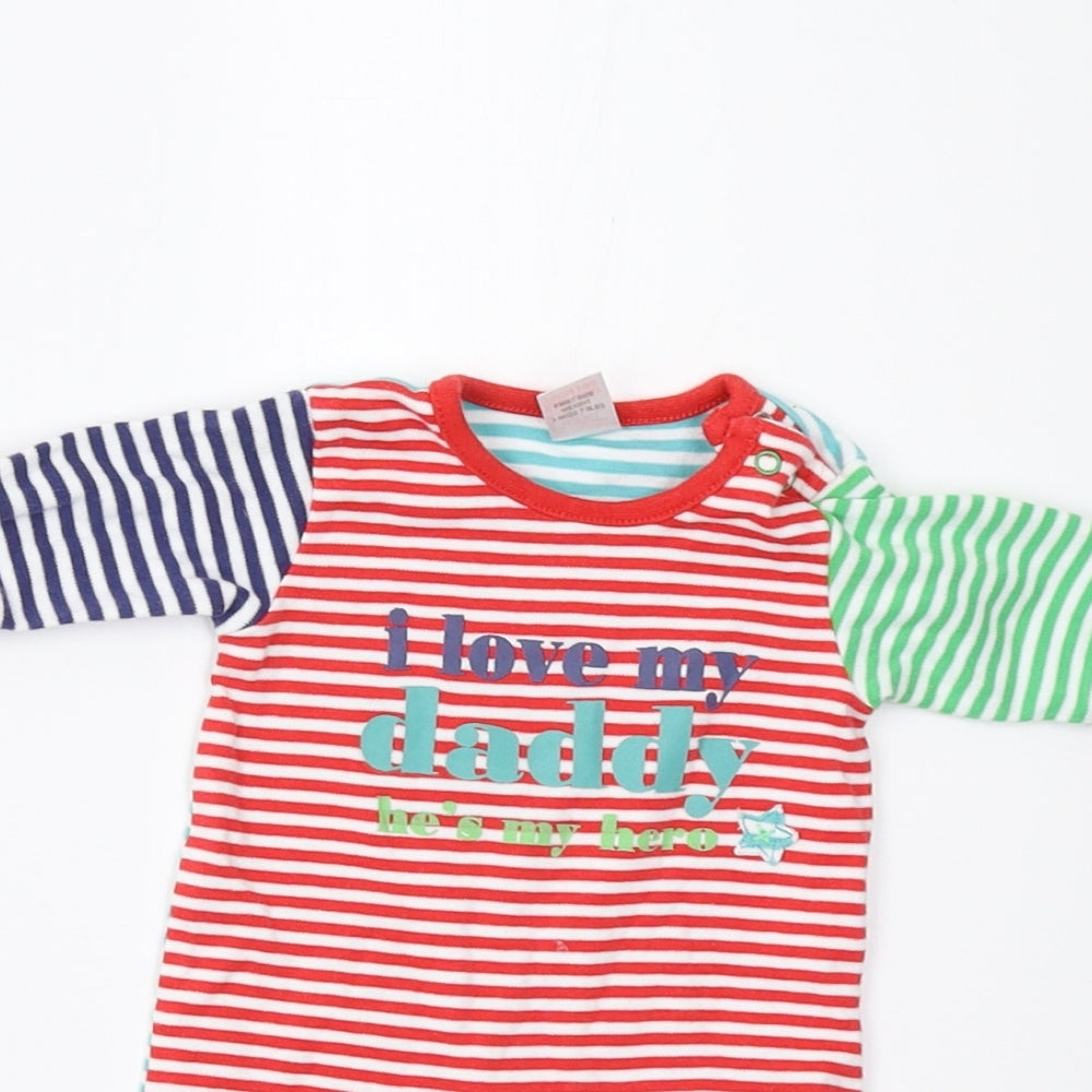NEXT Baby Multicoloured Striped  Babygrow One-Piece Size 0-3 Months