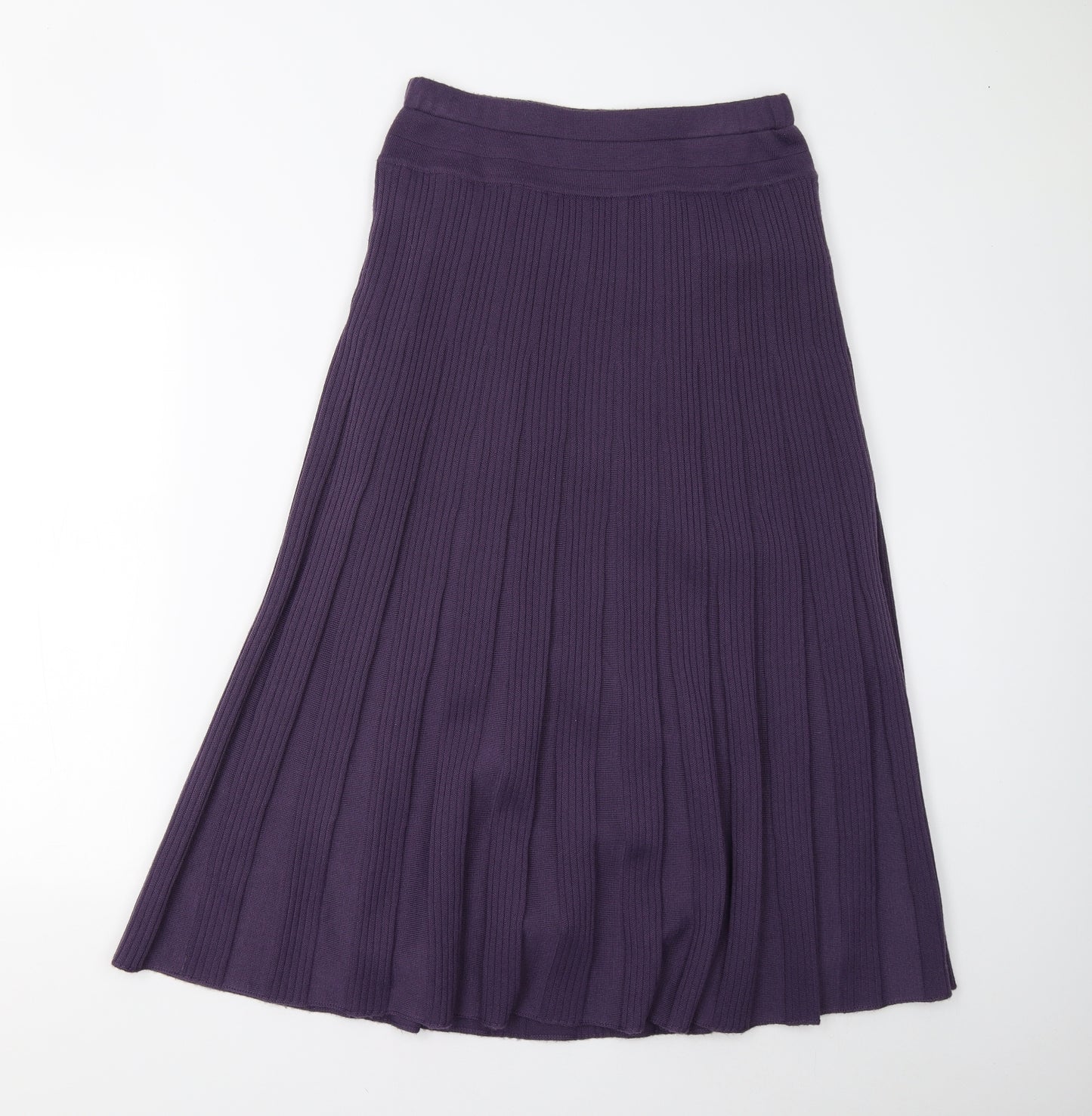 Preworn Womens Purple  Knit Pleated Skirt Size 12