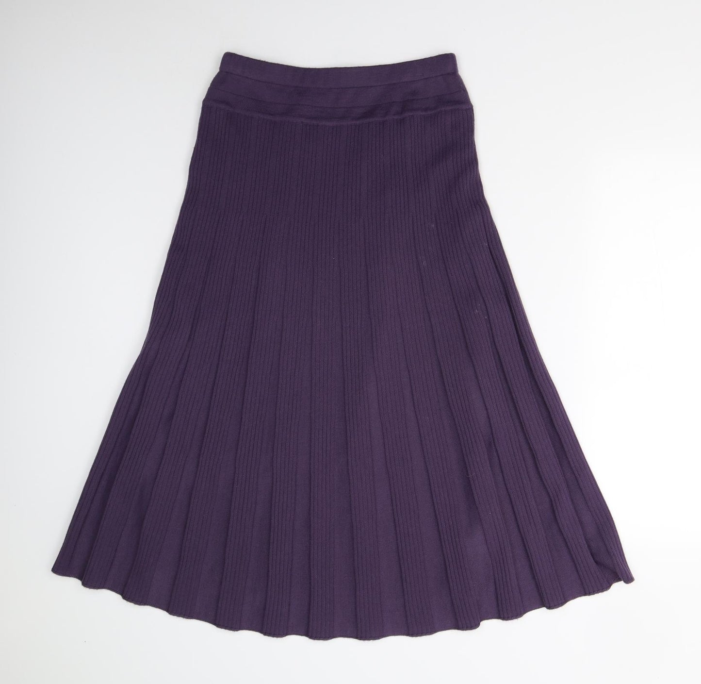 Preworn Womens Purple  Knit Pleated Skirt Size 12