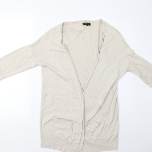 Topshop Womens Beige  Knit Cardigan Jumper Size 10