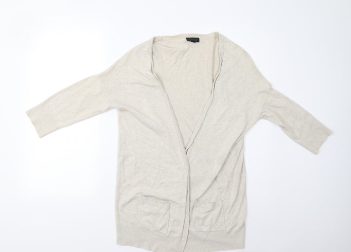 Topshop Womens Beige Knit Cardigan Jumper Size 10