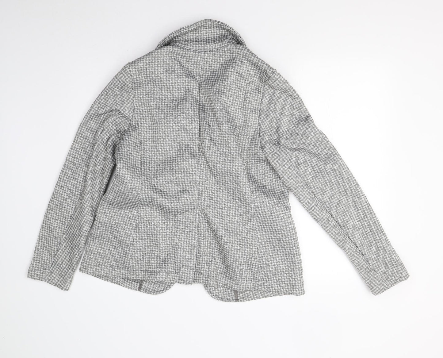 Land's  Womens Grey Houndstooth  Jacket Blazer Size M
