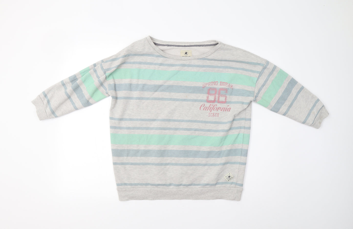 Soulcal & Co Womens Grey Striped  Pullover Sweatshirt Size S