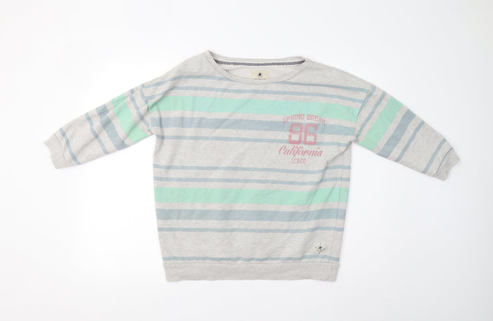 Soulcal & Co Womens Grey Striped  Pullover Sweatshirt Size S
