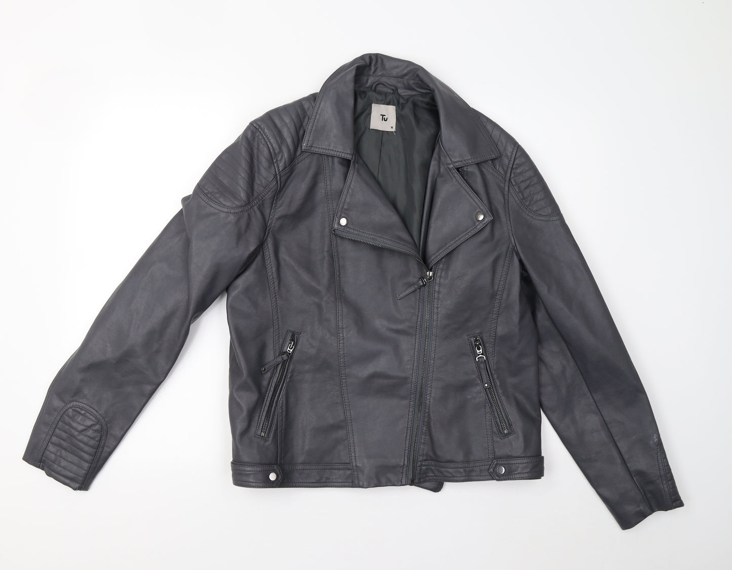 TU Womens Grey   Biker Jacket Size 16