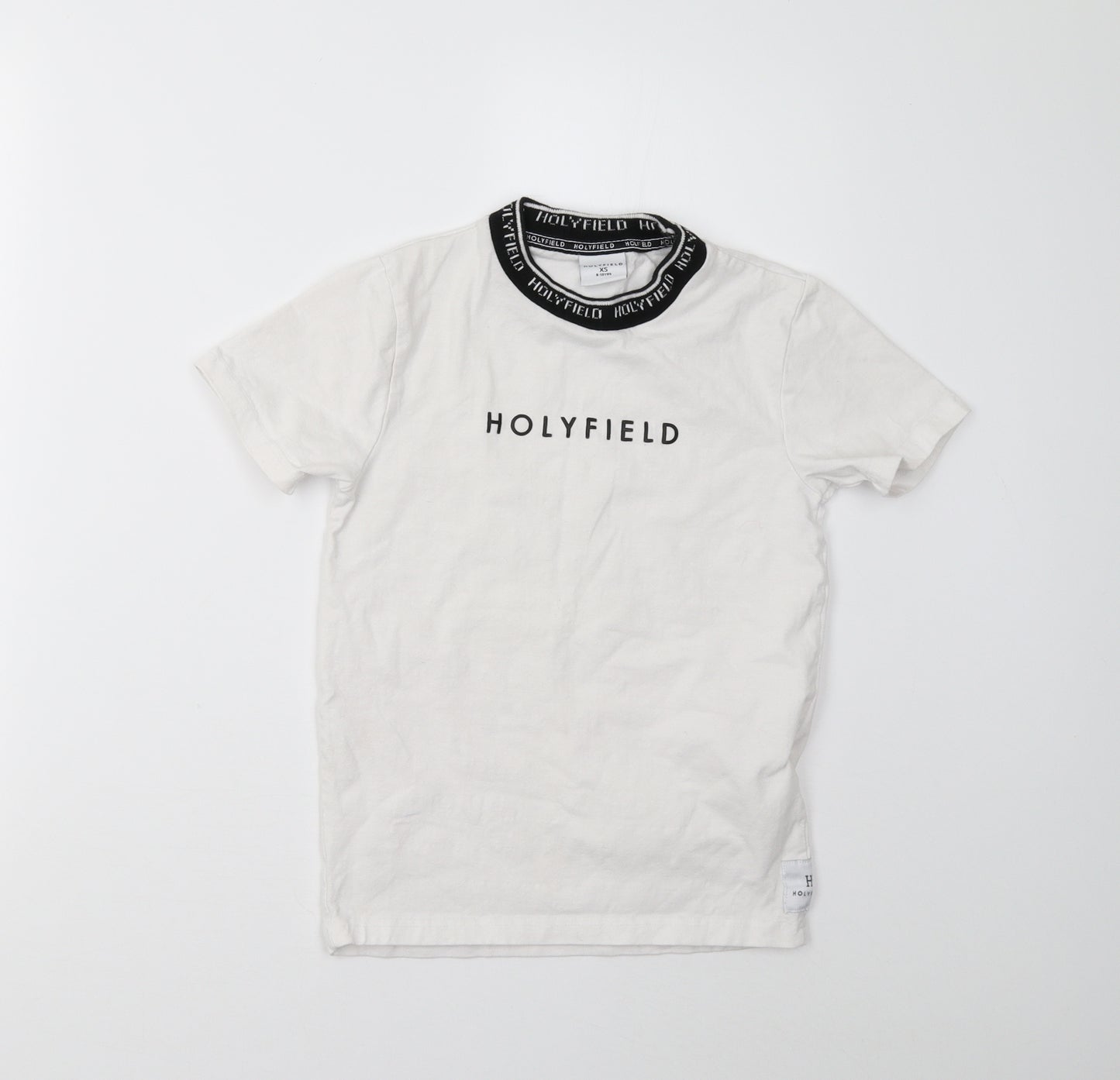 Holyfield Boys White   Basic T-Shirt Size 7-8 Years