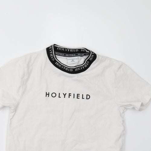 Holyfield Boys White   Basic T-Shirt Size 7-8 Years