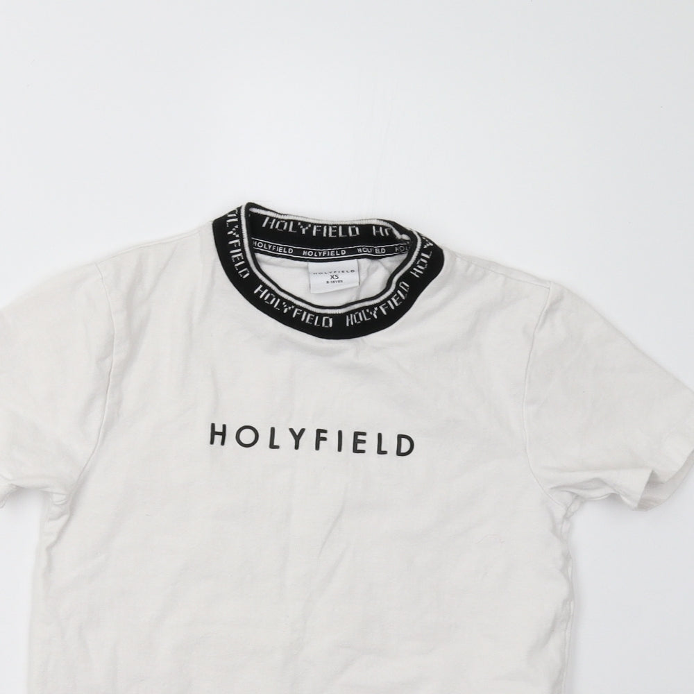 Holyfield Boys White   Basic T-Shirt Size 7-8 Years