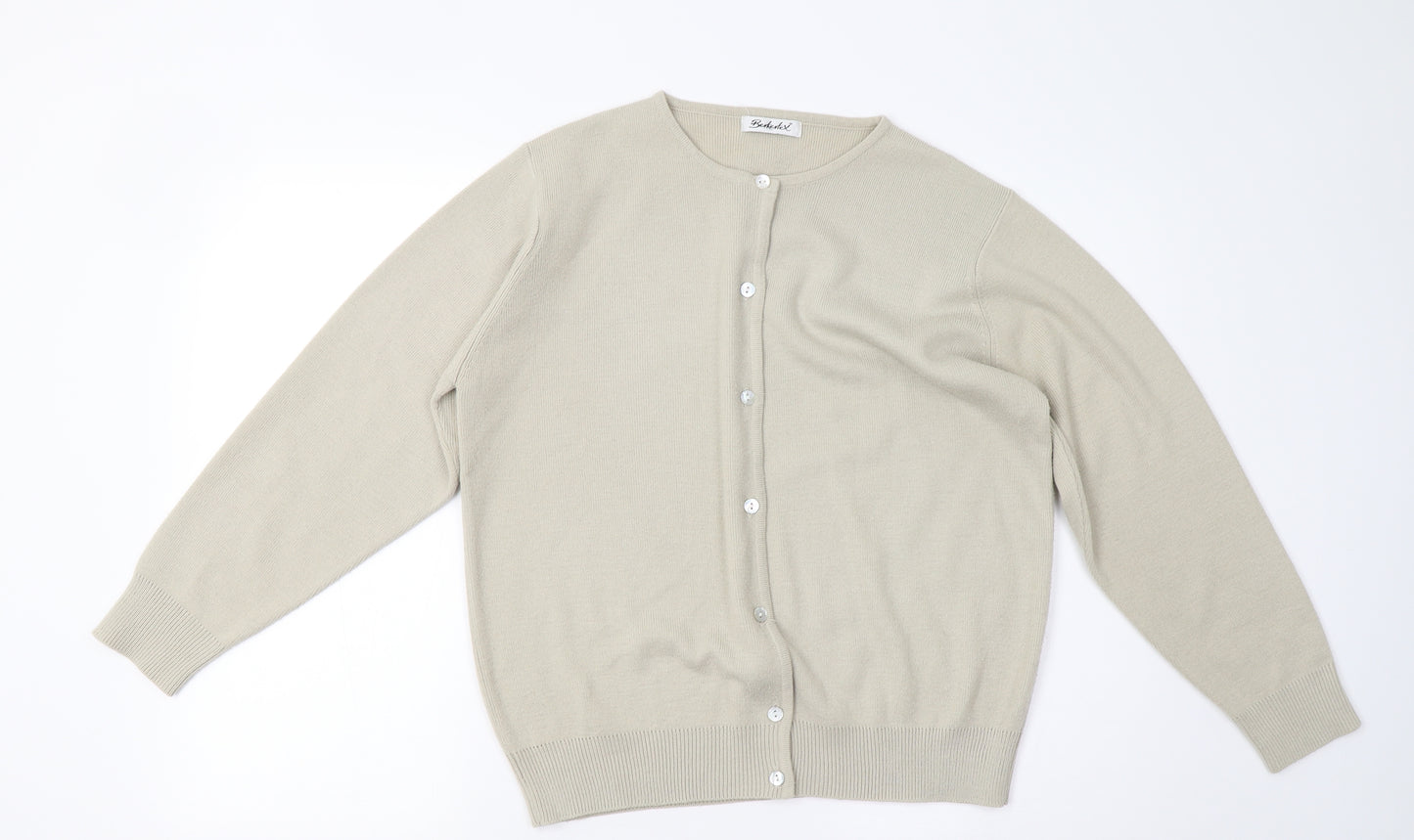 Berkertex Womens Beige  Knit Cardigan Jumper Size 10