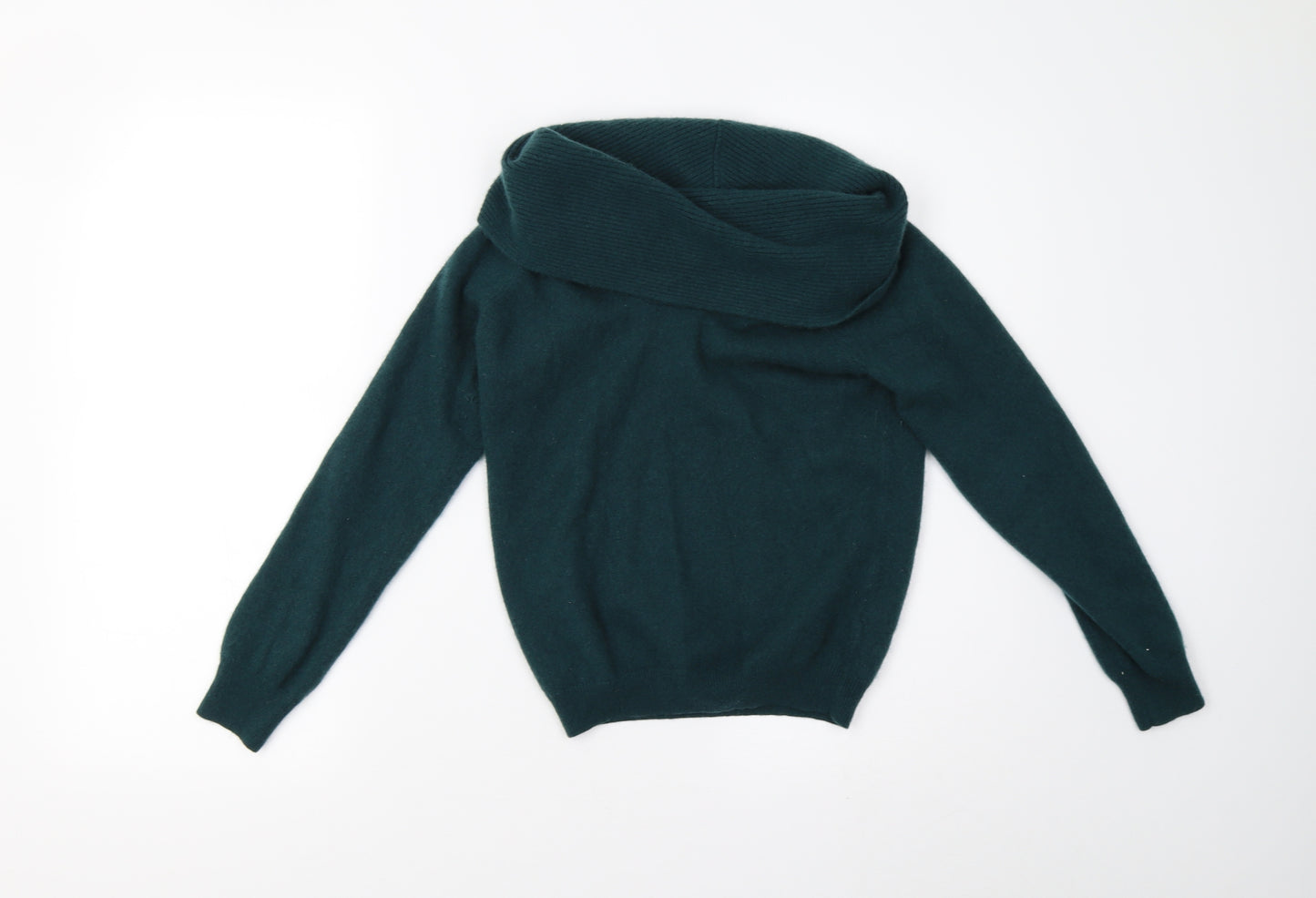 M&S Womens Green  Knit Pullover Jumper Size 8  - Pure Cashmere