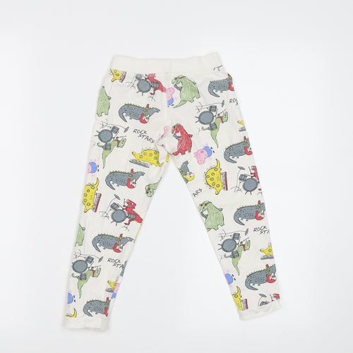 M&S Girls White Geometric   Pyjama Pants Size 3-4 Years  - Peppa Pig