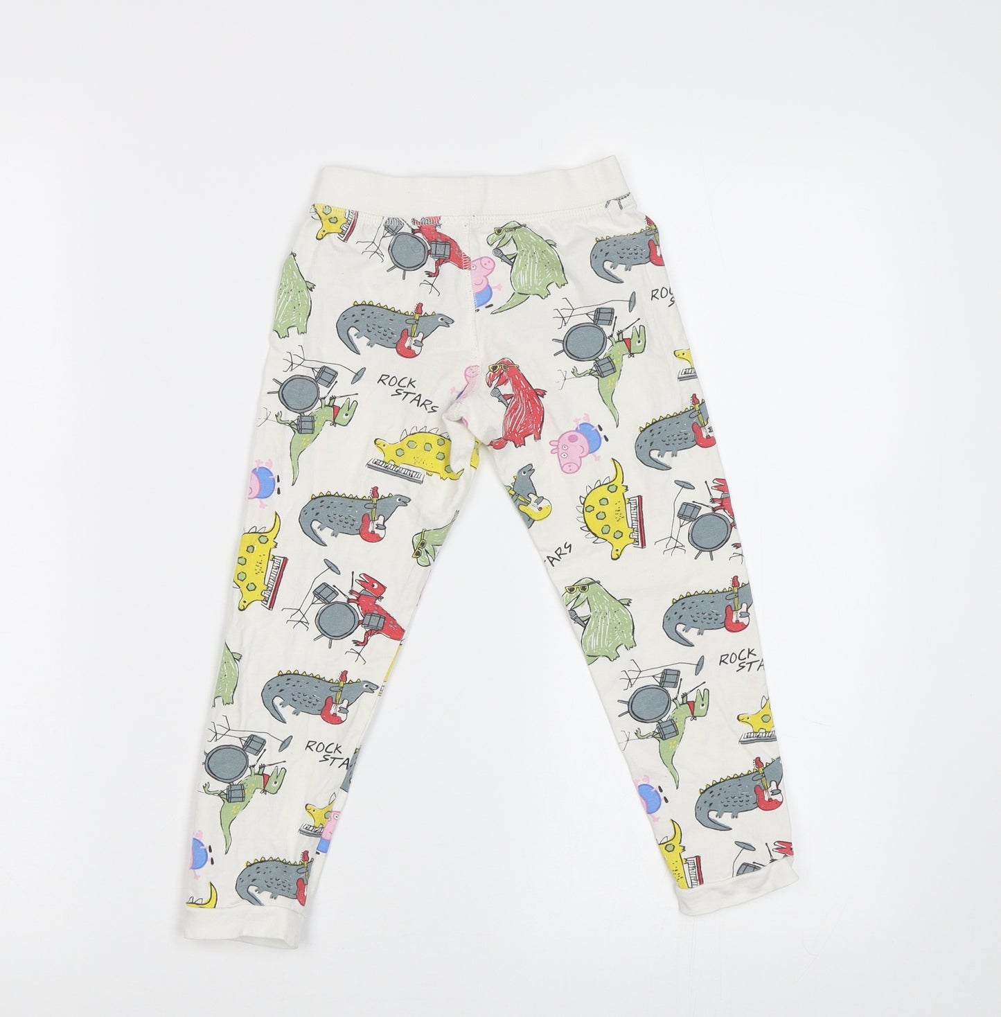 M&S Girls White Geometric   Pyjama Pants Size 3-4 Years  - Peppa Pig
