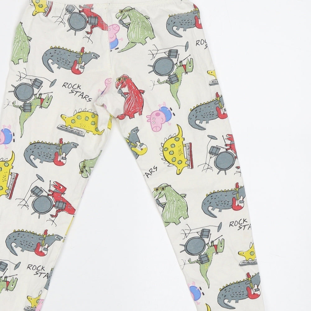 M&S Girls White Geometric   Pyjama Pants Size 3-4 Years  - Peppa Pig