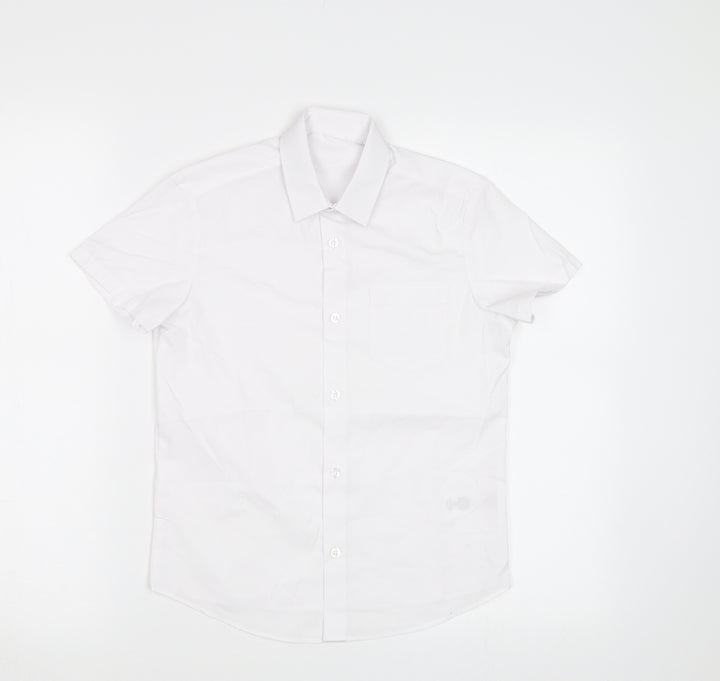 George Girls White Basic Button-Up Size 7-8 Years