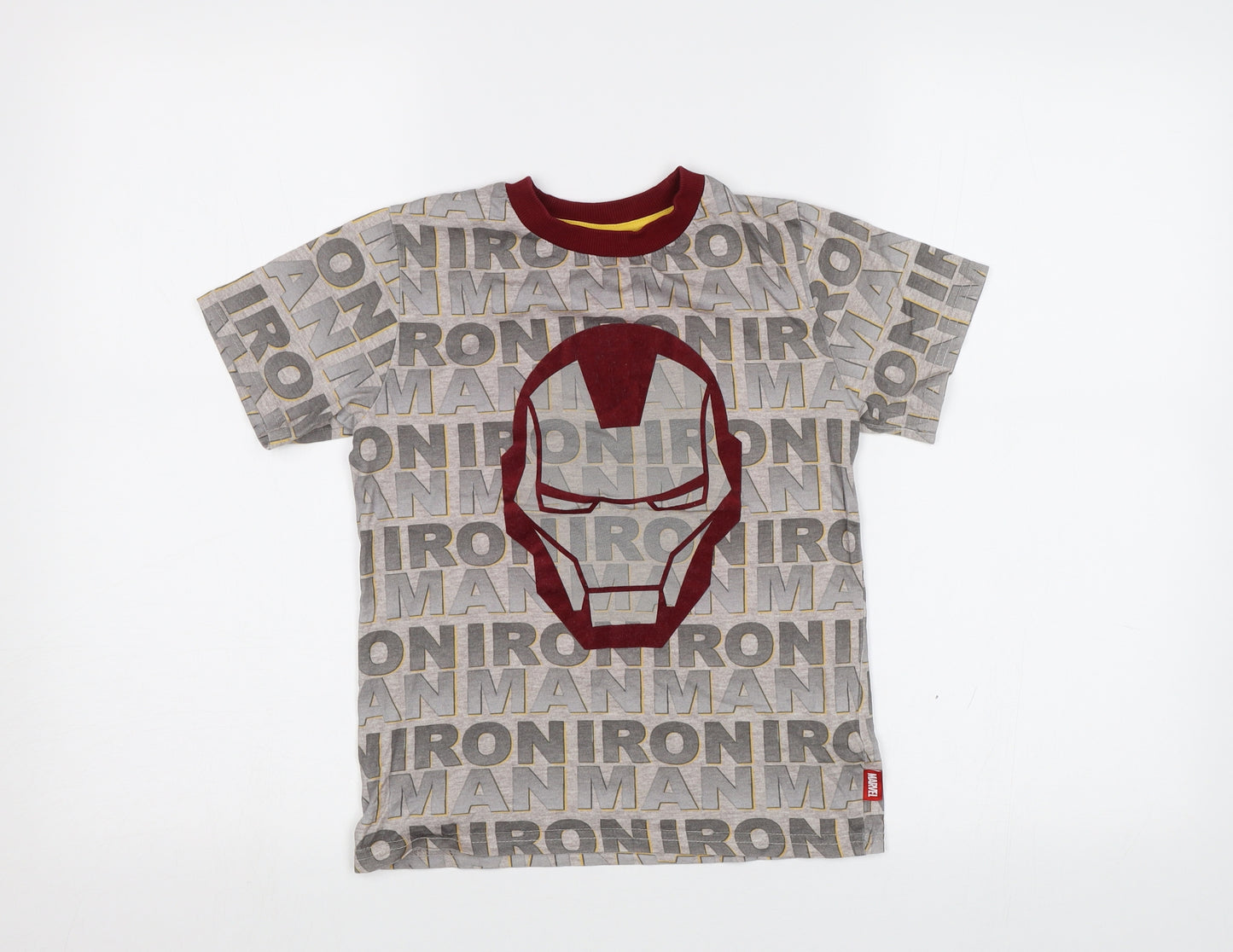 Disney Boys Grey   Basic T-Shirt Size 7-8 Years  - Iron Man