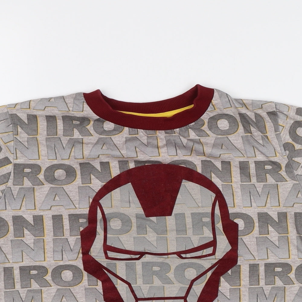 Disney Boys Grey   Basic T-Shirt Size 7-8 Years  - Iron Man