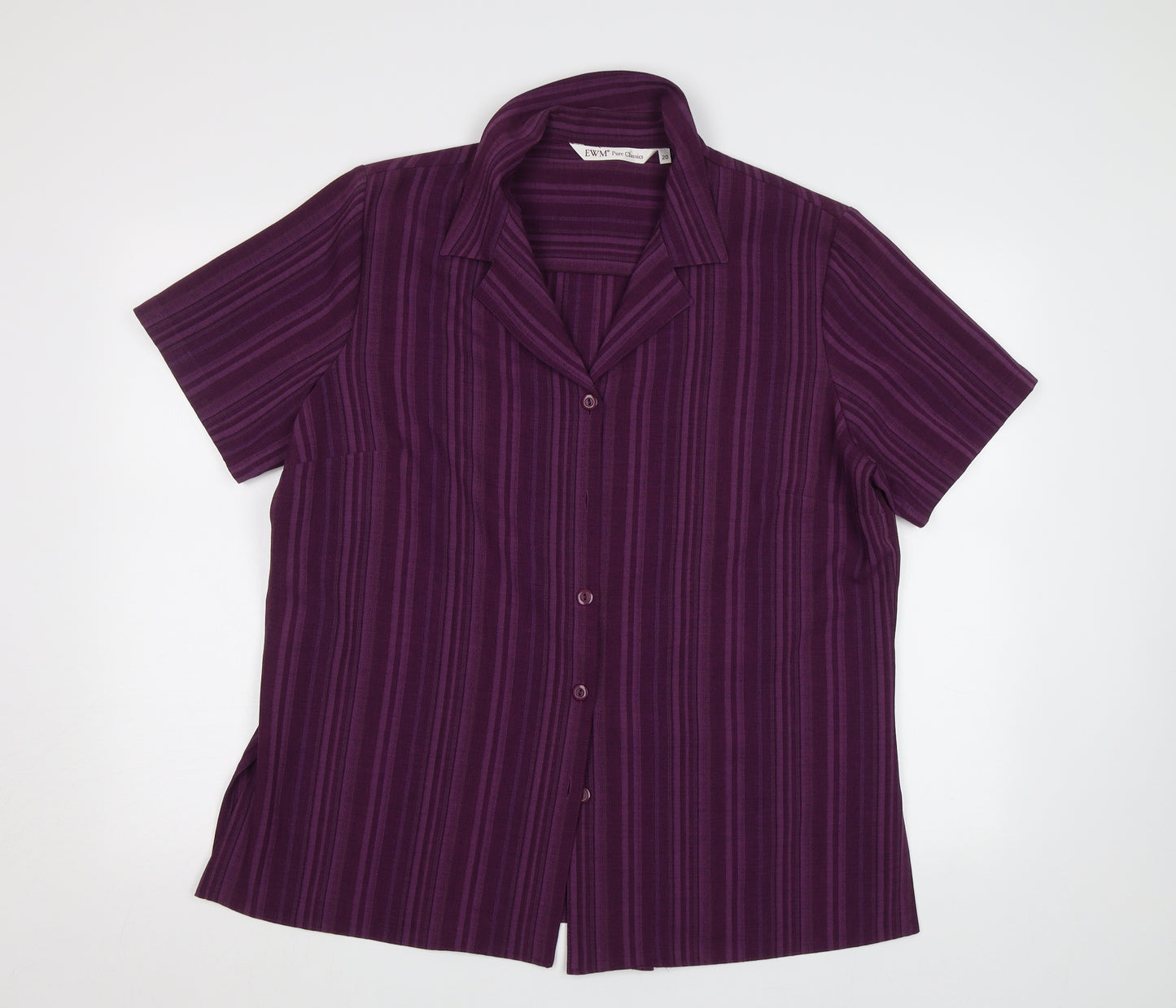 EWM Womens Purple Striped  Basic Blouse Size 20