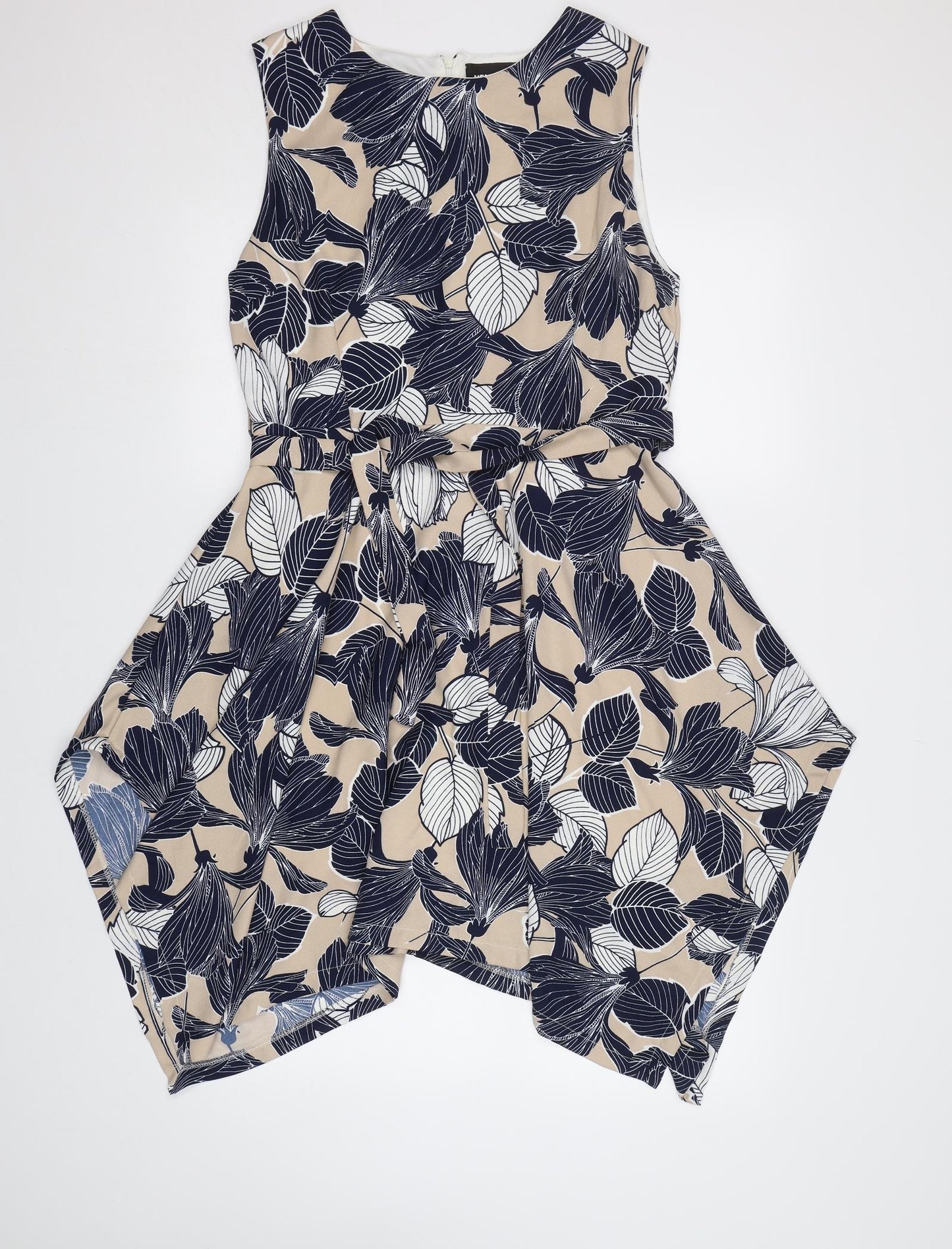Mela London Womens Blue Floral  Fit & Flare  Size 14