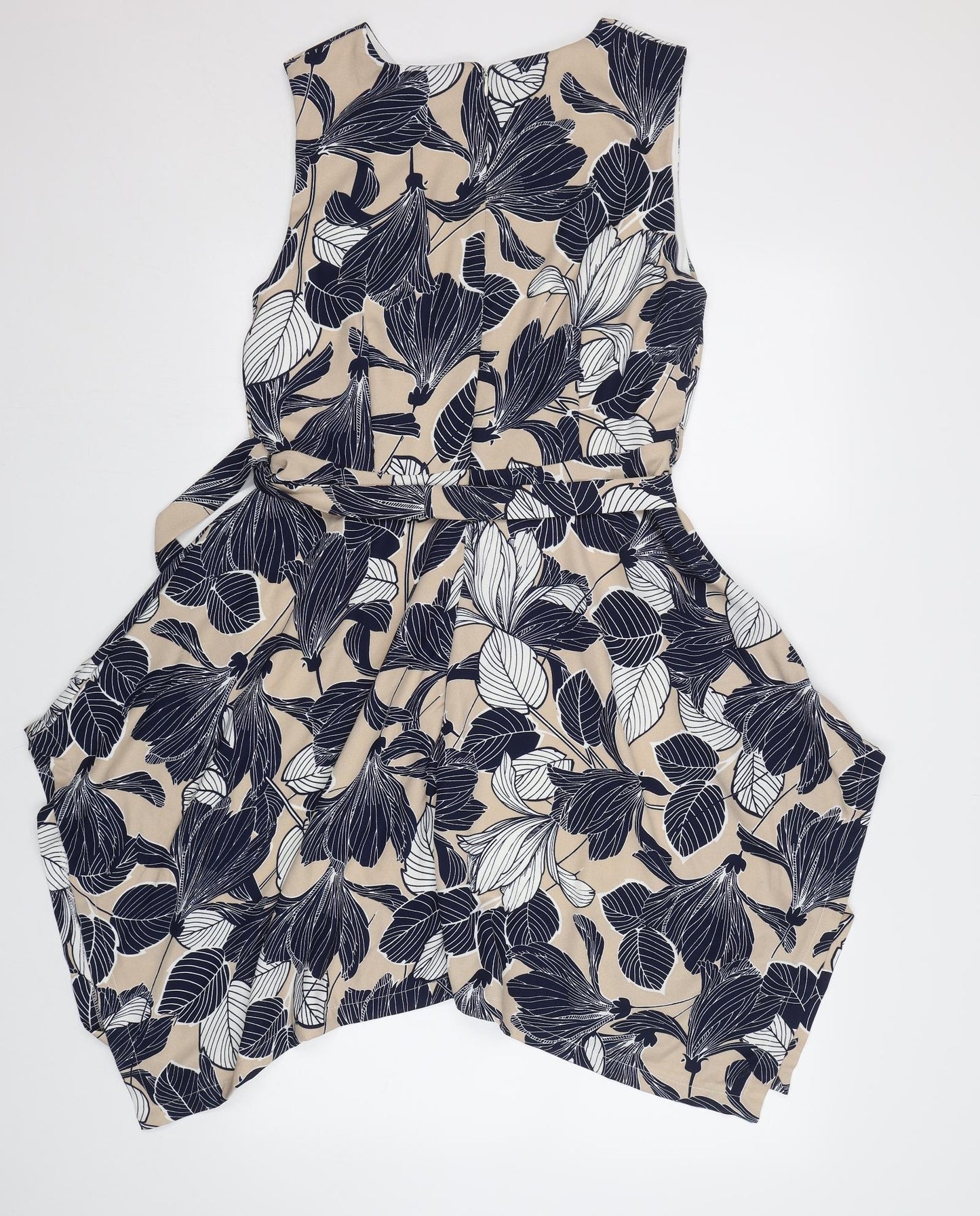 Mela London Womens Blue Floral  Fit & Flare  Size 14