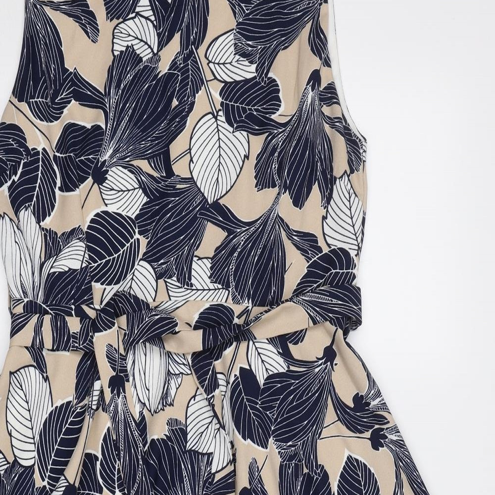 Mela London Womens Blue Floral  Fit & Flare  Size 14