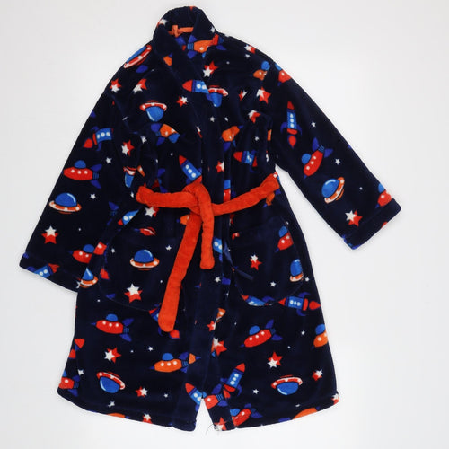 M&S Girls Blue Geometric  Kimono Pyjama Top Size 7-8 Years  - Space