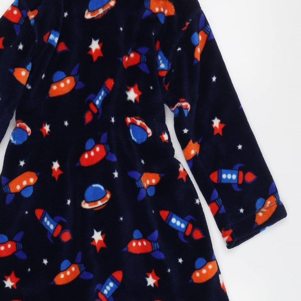 M&S Girls Blue Geometric  Kimono Pyjama Top Size 7-8 Years  - Space