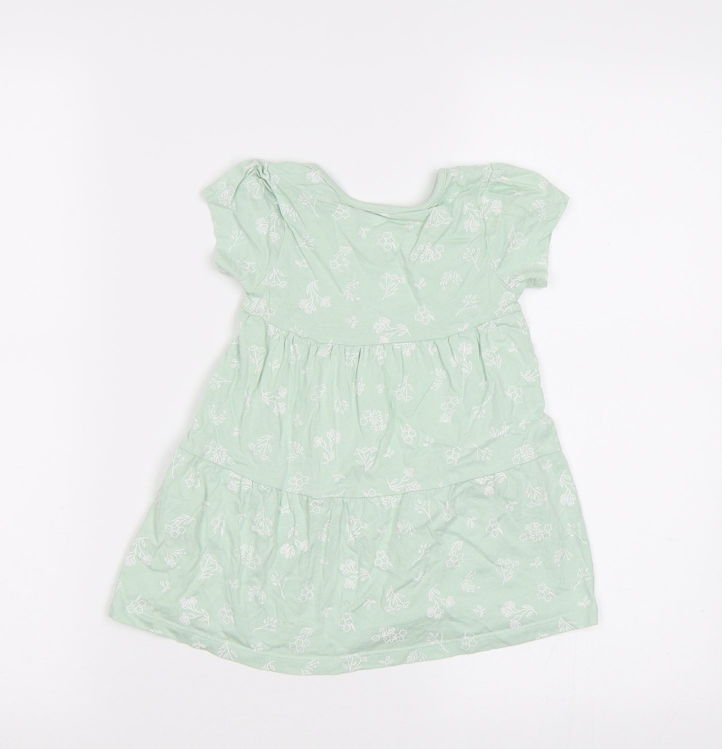Primark Baby Green Floral  A-Line  Size 12-18 Months