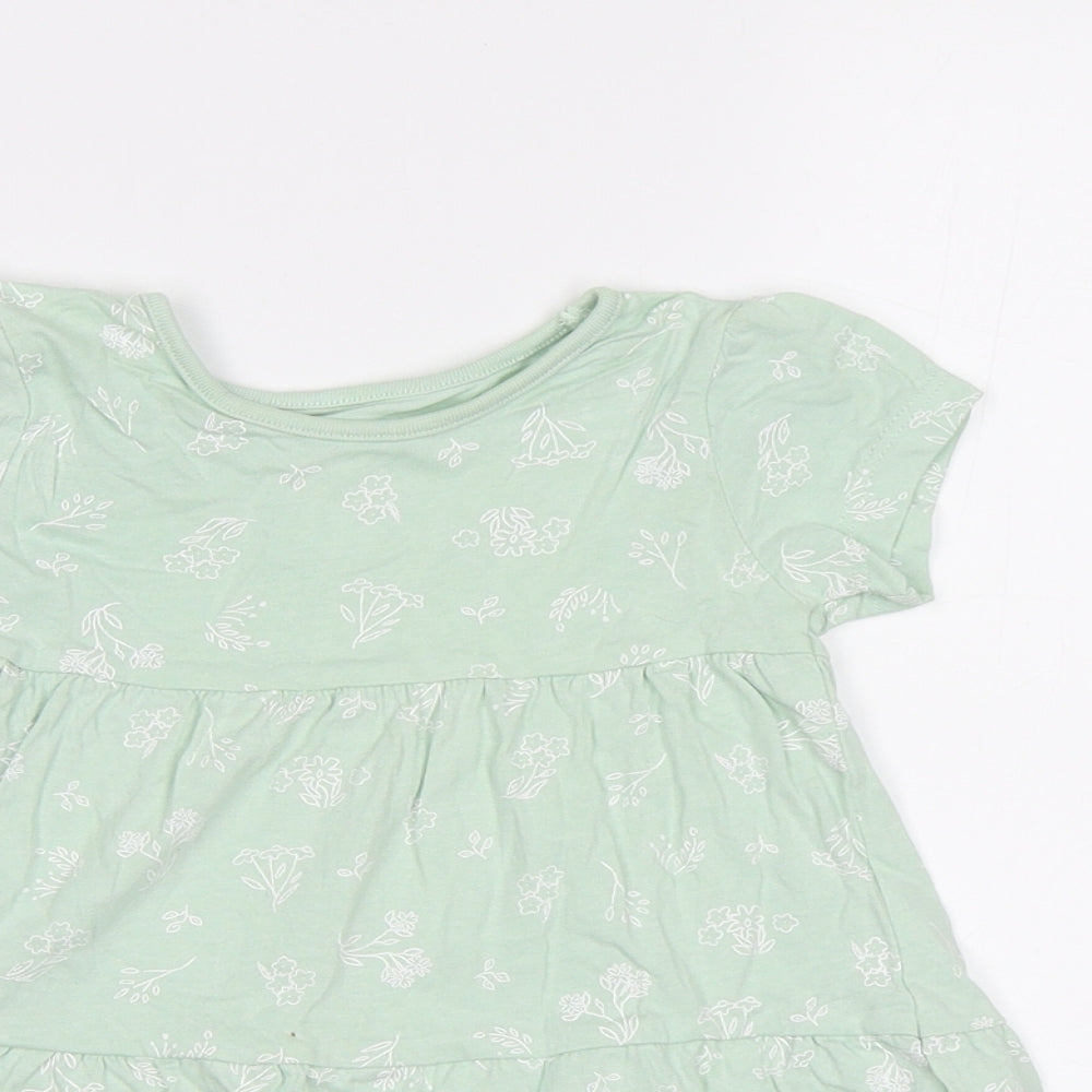 Primark Baby Green Floral  A-Line  Size 12-18 Months