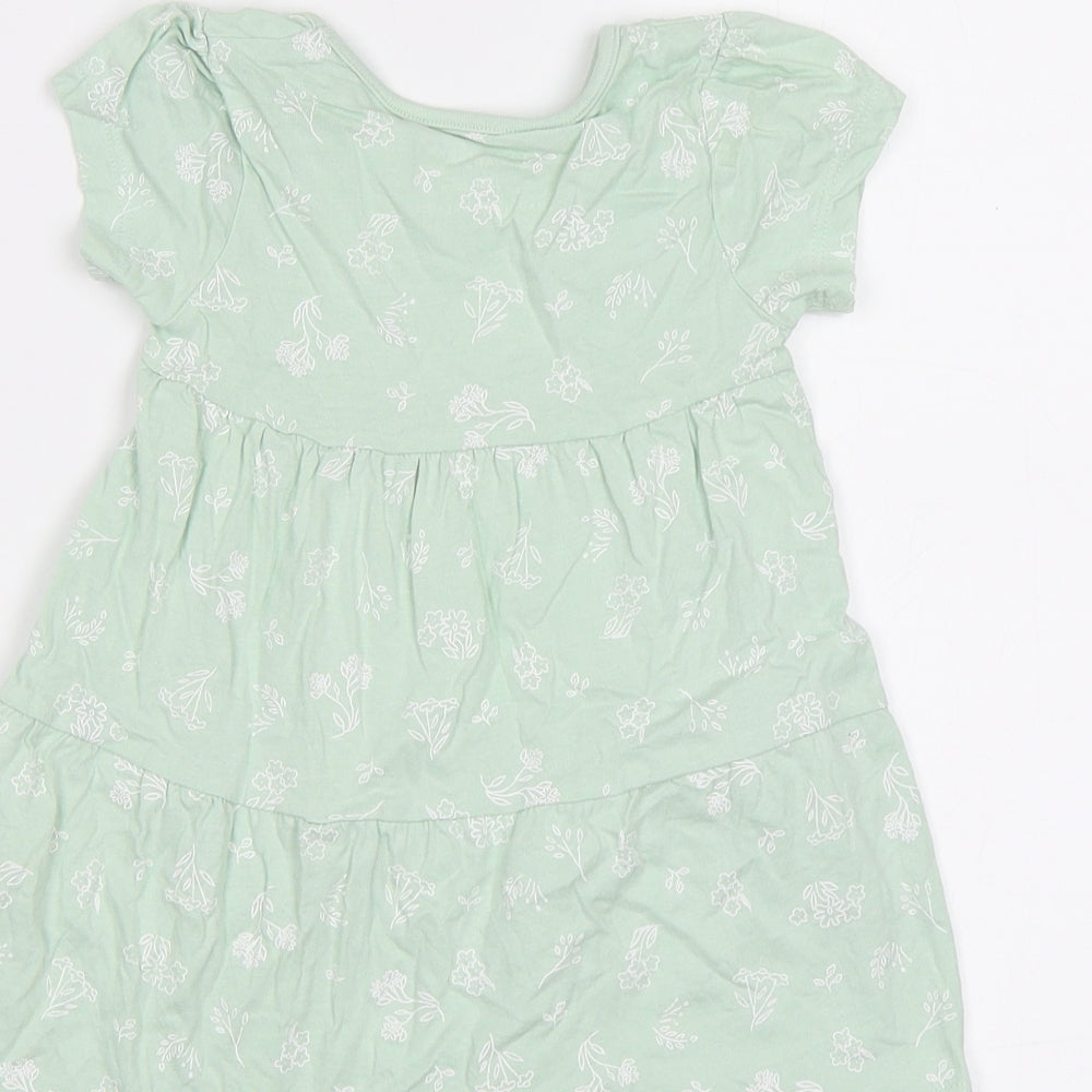Primark Baby Green Floral  A-Line  Size 12-18 Months